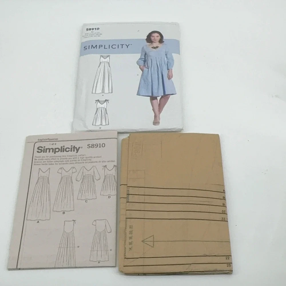 Simplicity 8910 S8910 Sewing Pattern Misses' Dress R5 Size 14-22